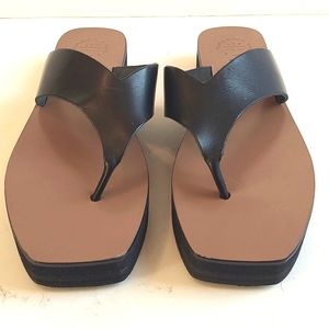 ATP Atelier Flatform Melitto Leather Sandals Made In Italy Good Condition Black